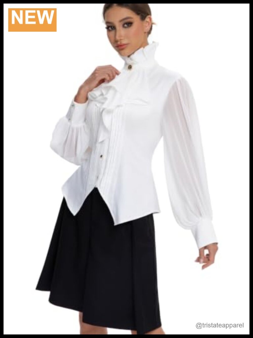 Victorian Gothic Ruffle Blouse Renaissance Pirate Vampire Costume Top